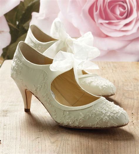 designer low heeled wedding shoes